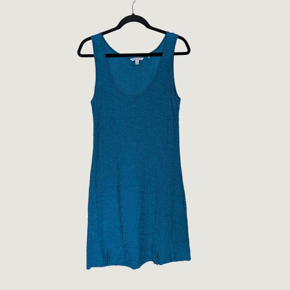 Toad&Co Samba Wave Tank Dress Teal Blue Organic Cotton Tencel Medium